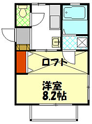 アーバニティー1 1Kの間取図画像