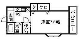 クレール・シェソワ 1Kの間取図画像