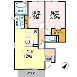 ライスフィールドハピネスA 2LDKの間取図画像