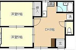 ハイツ今井 2DKの間取図画像