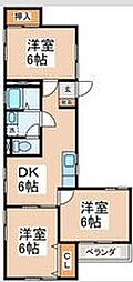 米善高浜台ハイツ 3DKの間取図画像