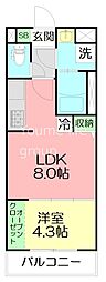 Y.Plaisir 1LDKの間取図画像
