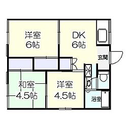 添田ハイツ 3DKの間取図画像
