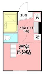 プライムテラス東海大学前2 ワンルームの間取図画像