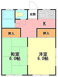コートカトレア 2Kの間取図画像