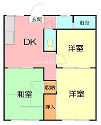 ハイム由美 3DKの間取図画像