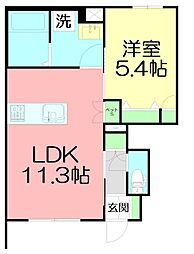 （仮称）桜ヶ丘3丁目メゾン 103 1階1LDKの間取り
