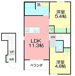 （仮称）桜ヶ丘3丁目メゾン 201 2階2LDKの間取り