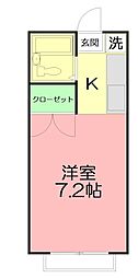 ヤマト南矢名ハウス 1Kの間取図画像