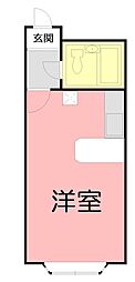 ベルピア秦野第2 ワンルームの間取図画像