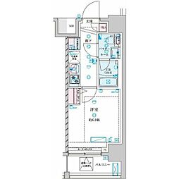 GENOVIA平塚IV 9階1Kの間取り