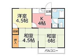 藤沢ハイツ 3DKの間取図画像