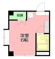 ドムール平塚 1Kの間取図画像