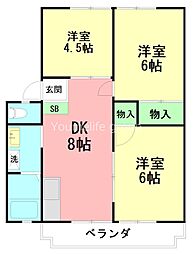 コーポはまゆう 3DKの間取図画像