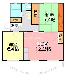 サンハイツ第5 2LDKの間取図画像