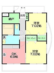 ペイサージュ 2SDKの間取図画像
