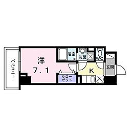 スアヴィス平塚八重咲 1Kの間取図画像