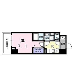 スアヴィス平塚八重咲 1Kの間取図画像