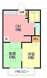 ウイング湘南 2DKの間取図画像
