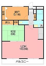 グレースガーデン 1SLDKの間取図画像