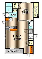 フローラ紀秀 1LDKの間取図画像