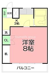 カサブランカハイツ 1Kの間取図画像