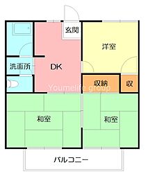 コーポ浜田 3DKの間取図画像