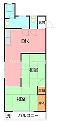 クロノス平塚北 2LDKの間取図画像