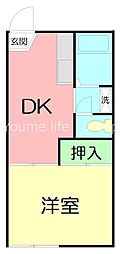 サンクレール 1DKの間取図画像