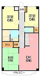 マーカスヒル湘南 3DKの間取図画像