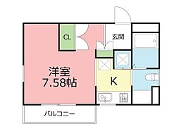 インプレス 1Kの間取図画像