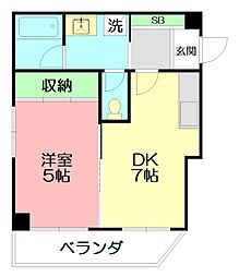 大貫ビル 1DKの間取図画像