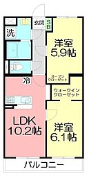 Gaspard 2LDKの間取図画像