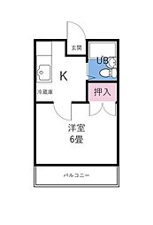 プレステージ5 1Kの間取図画像