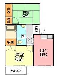 エクセレンス湘南 2DKの間取図画像
