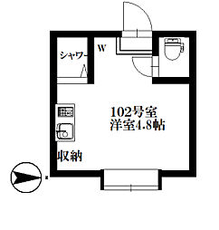 アーバンプレイス中野4・B ワンルームの間取図画像