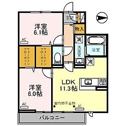 Gran Alegria 3階2LDKの間取り