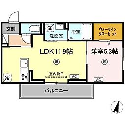 ロイヤルタウン日の出 3階1LDKの間取り