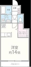 アーバンコートなごみ 1階ワンルームの間取り