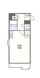 アクセス佐賀 5階ワンルームの間取り