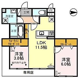 Gran Alegria 1階2LDKの間取り