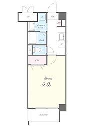 マハロ 4階1Kの間取り