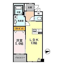 Ｍ81 1階1LDKの間取り