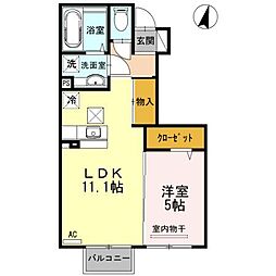 ジュネス・ＫＡＳＥ 1階1LDKの間取り