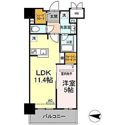 adorable 4階1LDKの間取り