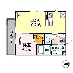 パドレ　ヴィヴィ 3階1LDKの間取り