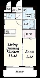 アクア チェントロ 3階1LDKの間取り
