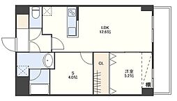 S-FORT佐賀天神 1SLDKの間取図画像