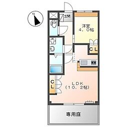 アーバンヴィレッジA 1LDKの間取図画像