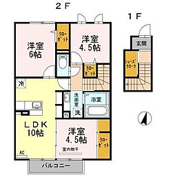 salut巨勢 3LDKの間取図画像